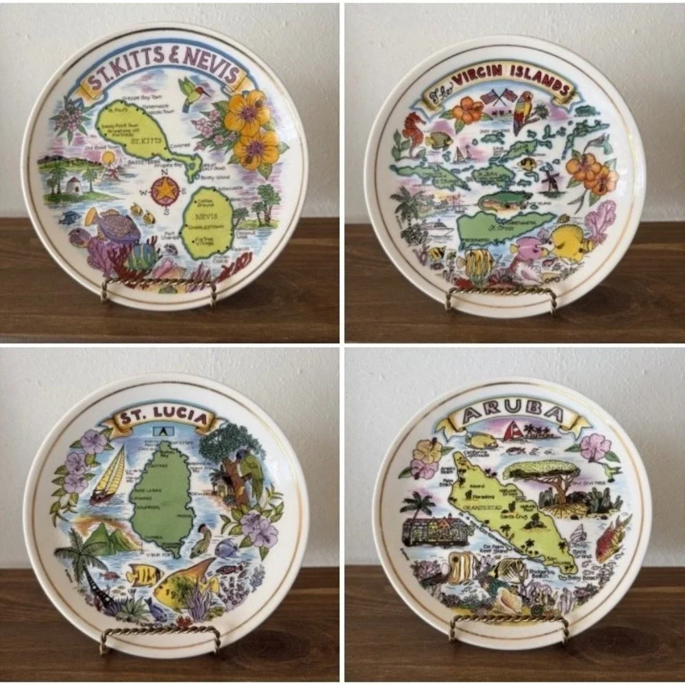 Vintage Florida Souvenir Decorative Plate Palm Tree Sunset Beach Retro Wall‎ Dec